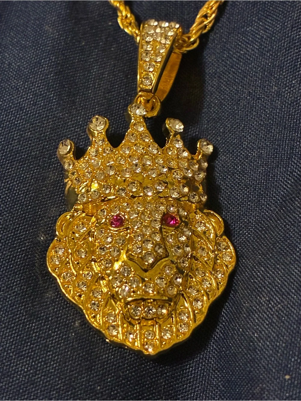 Gold-Tone Lion Pendant Necklace - Gold